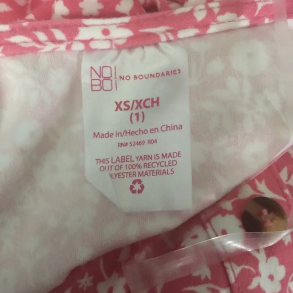 No Boundaries Jrs Peasant Pink Combo Dress With Belt XS (1) - Picture 8 of 9